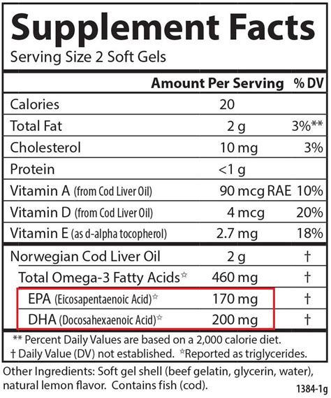 omega q nutrition facts.